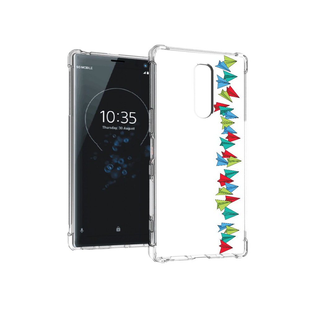 

Чехол MyPads Tocco для Sony Xperia 1 самолетики из листочков (PT141276.244.593), Прозрачный, Tocco