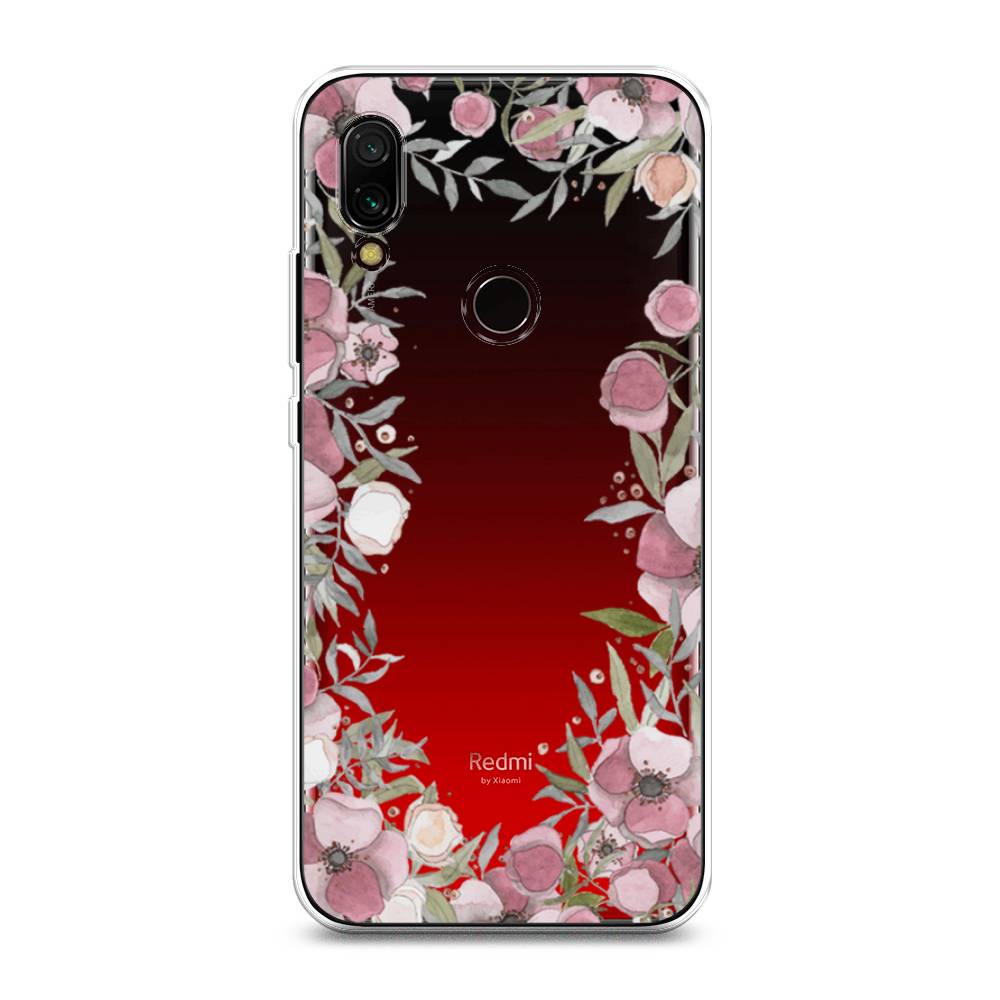 

Чехол Awog на Xiaomi Redmi 7 "Розовая цветочная рамка", Разноцветный, 35050-8