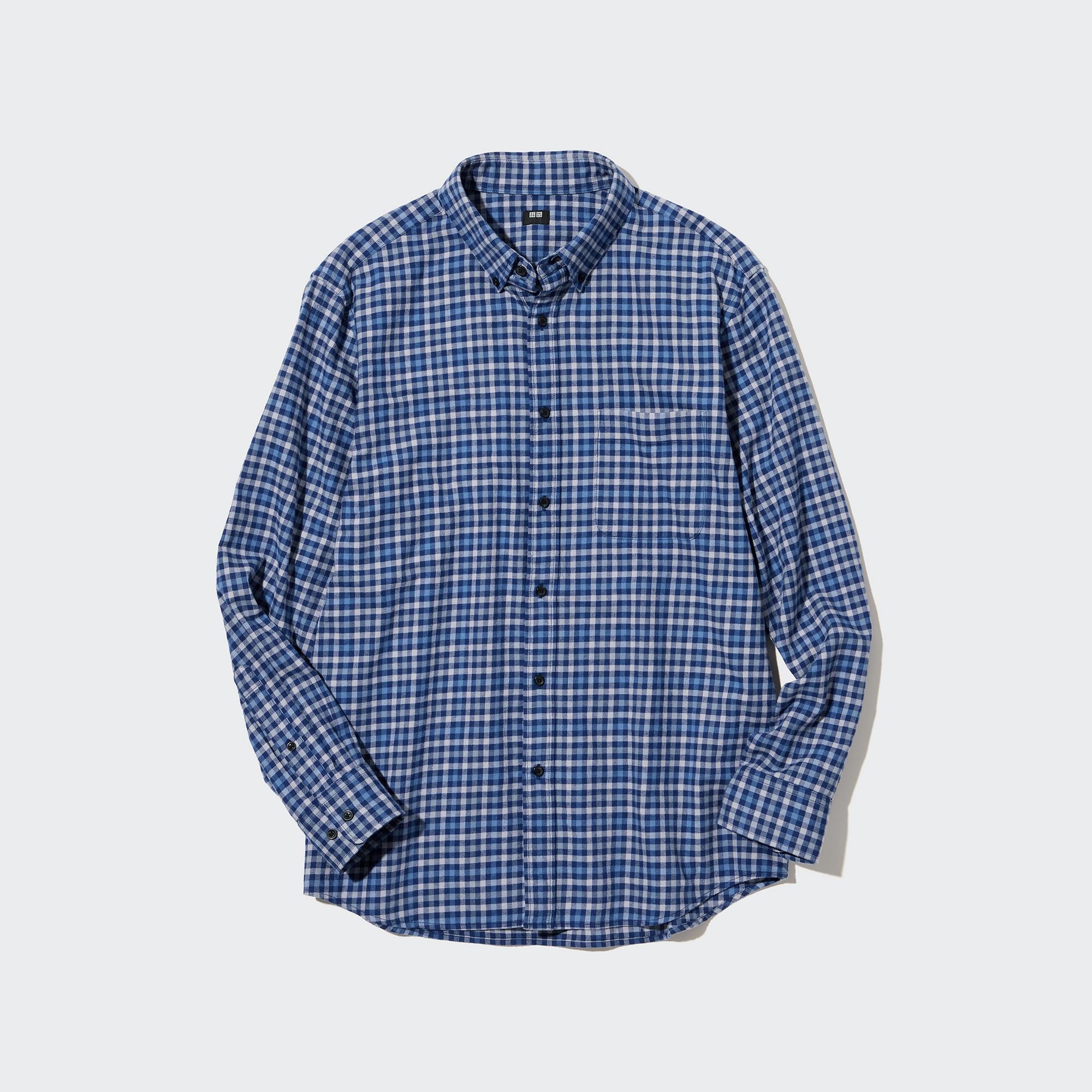 Рубашка мужская UNIQLO 451292COL66 синяя M (доставка из-за рубежа)