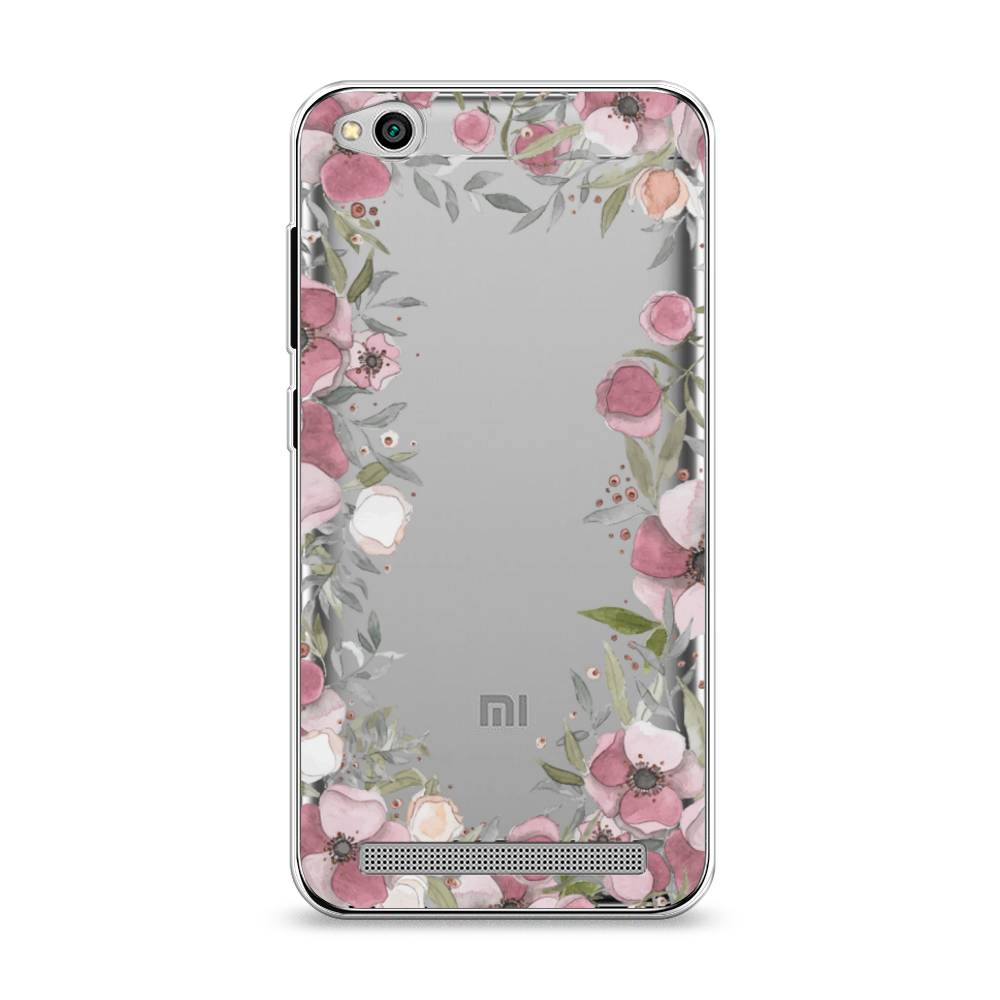 

Чехол Awog на Xiaomi Redmi 5A "Розовая цветочная рамка", Разноцветный, 32850-8