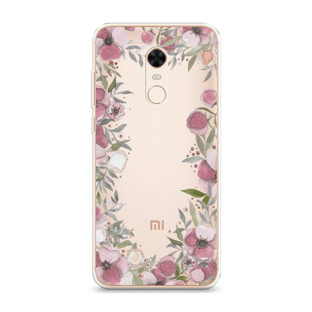 

Чехол Awog на Xiaomi Redmi 5 Plus "Розовая цветочная рамка", Разноцветный, 33150-8