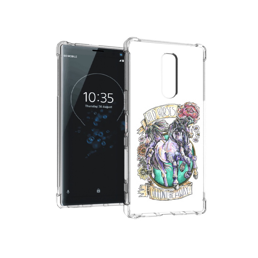 

Чехол MyPads Tocco для Sony Xperia 1 рисунок коней в цветах (PT141276.244.582), Прозрачный, Tocco