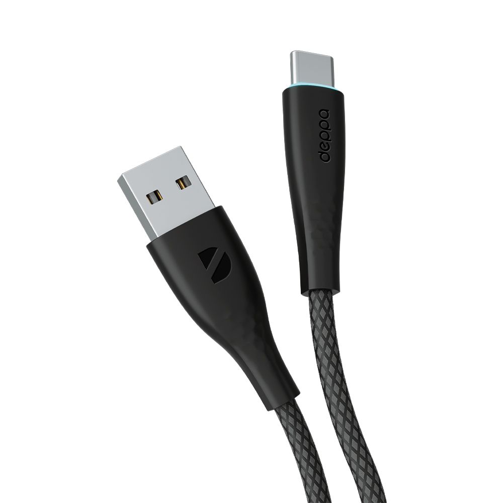 

Кабель USB 2.0 Type-A-USB Type-C Deppa 72531-OZ 1м черный, 72531-OZ