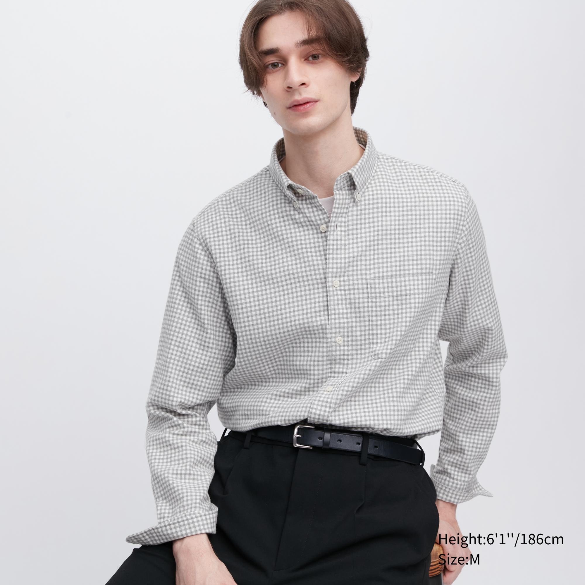 

Рубашка мужская UNIQLO 451289COL04 серая 3XL (доставка из-за рубежа), 451289COL04