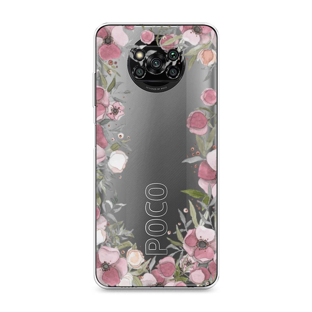 

Чехол Awog на Poco X3/X3 Pro "Розовая цветочная рамка", Разноцветный, 310650-8