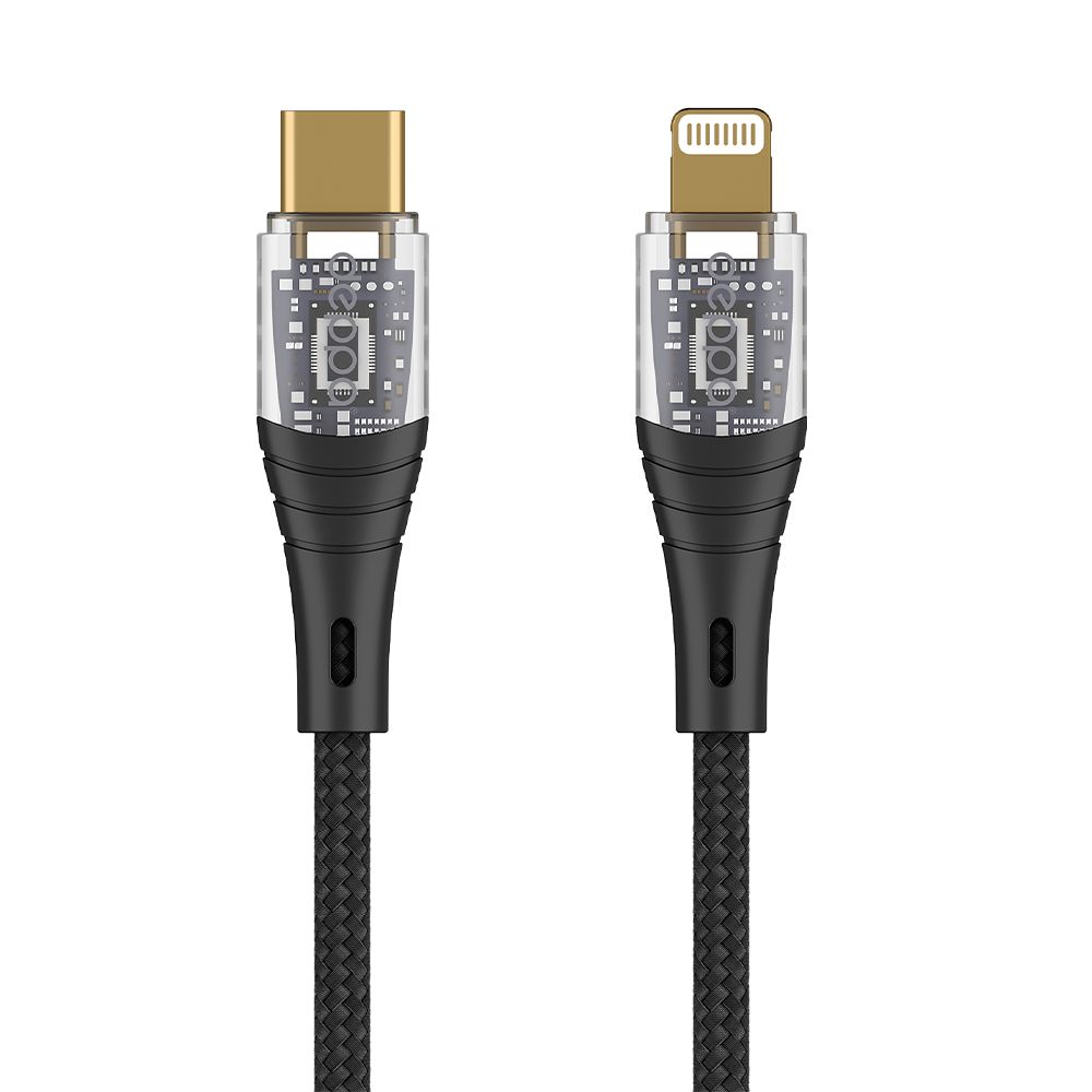 

Кабель Lightning-USB Type-C Deppa 72503-OZ 1м черный, прозрачный, 72503-OZ