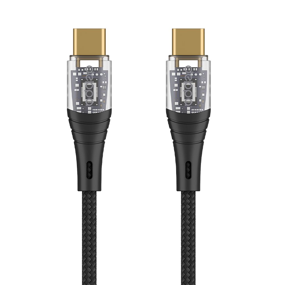 

Кабель USB Type-C-USB Type-C Deppa 72502-OZ 1м черный, прозрачный, 72502-OZ