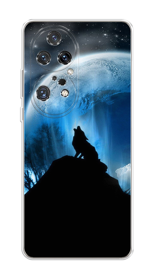 

Чехол на Huawei P50 Pro "Волк 2", Синий;черный;белый, 6105050-1