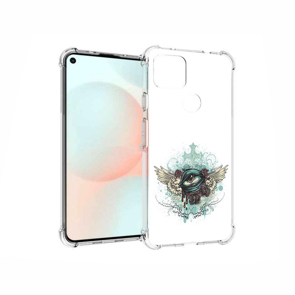 

Чехол MyPads Tocco для Google Pixel 5A плачущий глаз с крыльями, Прозрачный, Tocco