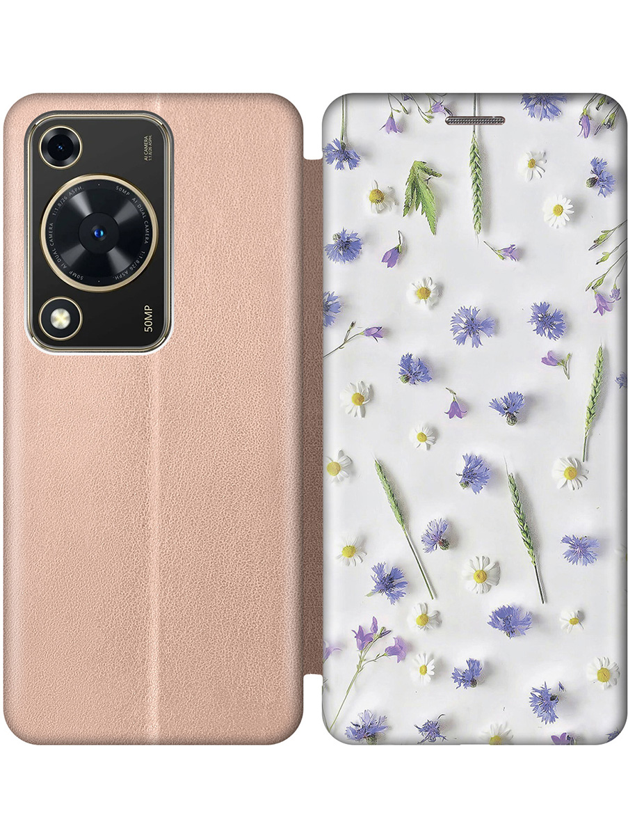

Чехол-книжка на Huawei nova Y72 с принтом "Ромашки и колоски" золотой, Золотистый;белый;зеленый;фиолетовый, 785977822