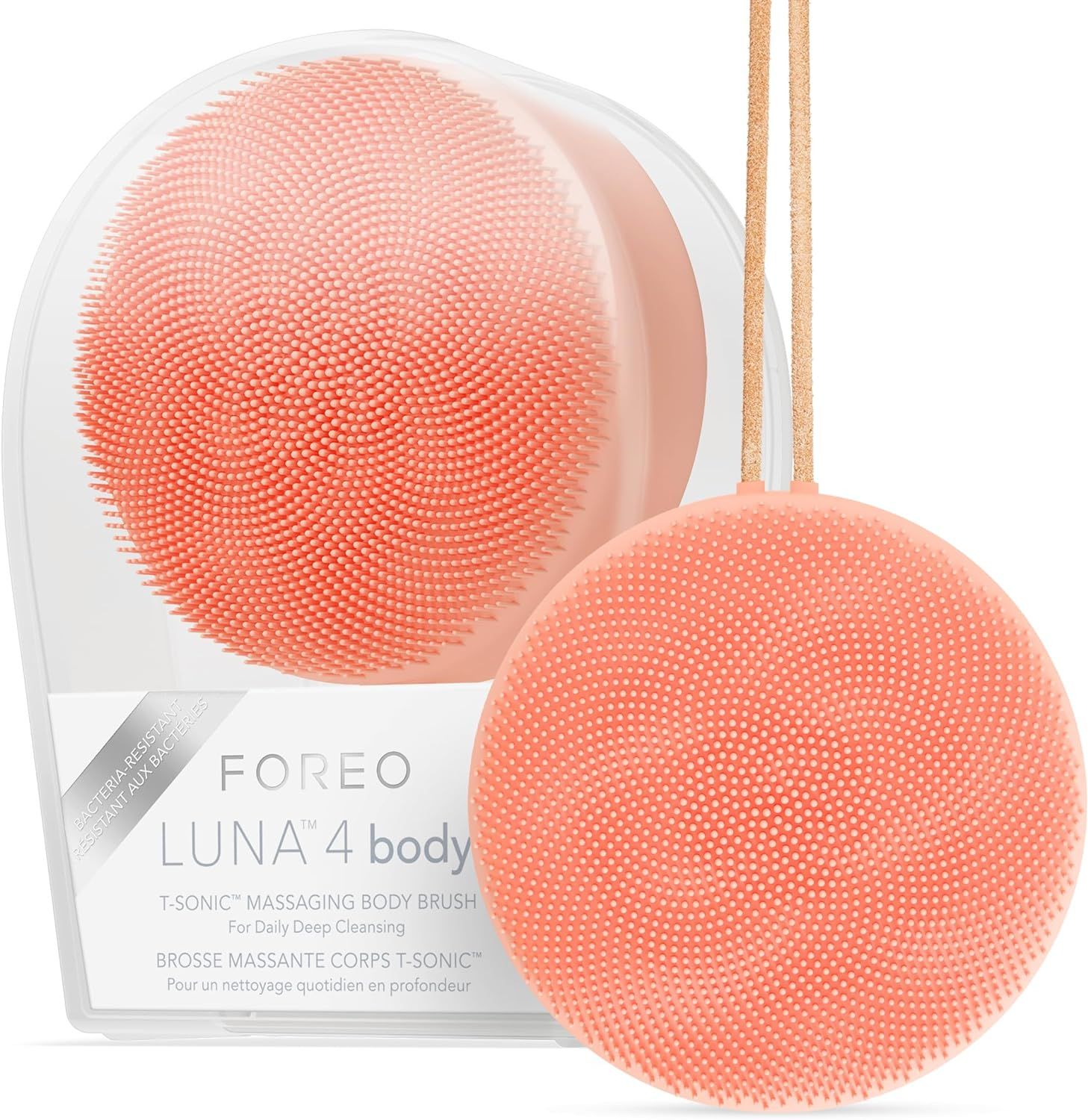 Массажная щетка для очищения тела Foreo Luna 4 body Peach Perfect бежевый