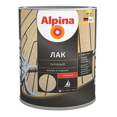 Лак VGT алкидно-уретановый палубный Alpina