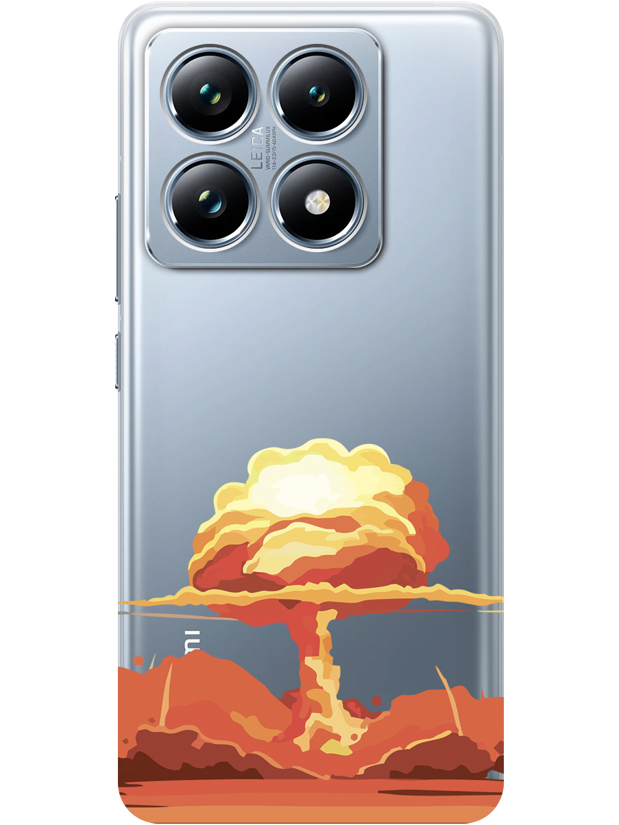 

Силиконовый чехол на Xiaomi 14T Pro с принтом "Ядерный взрыв" прозрачный, Прозрачный;красный, 785979051