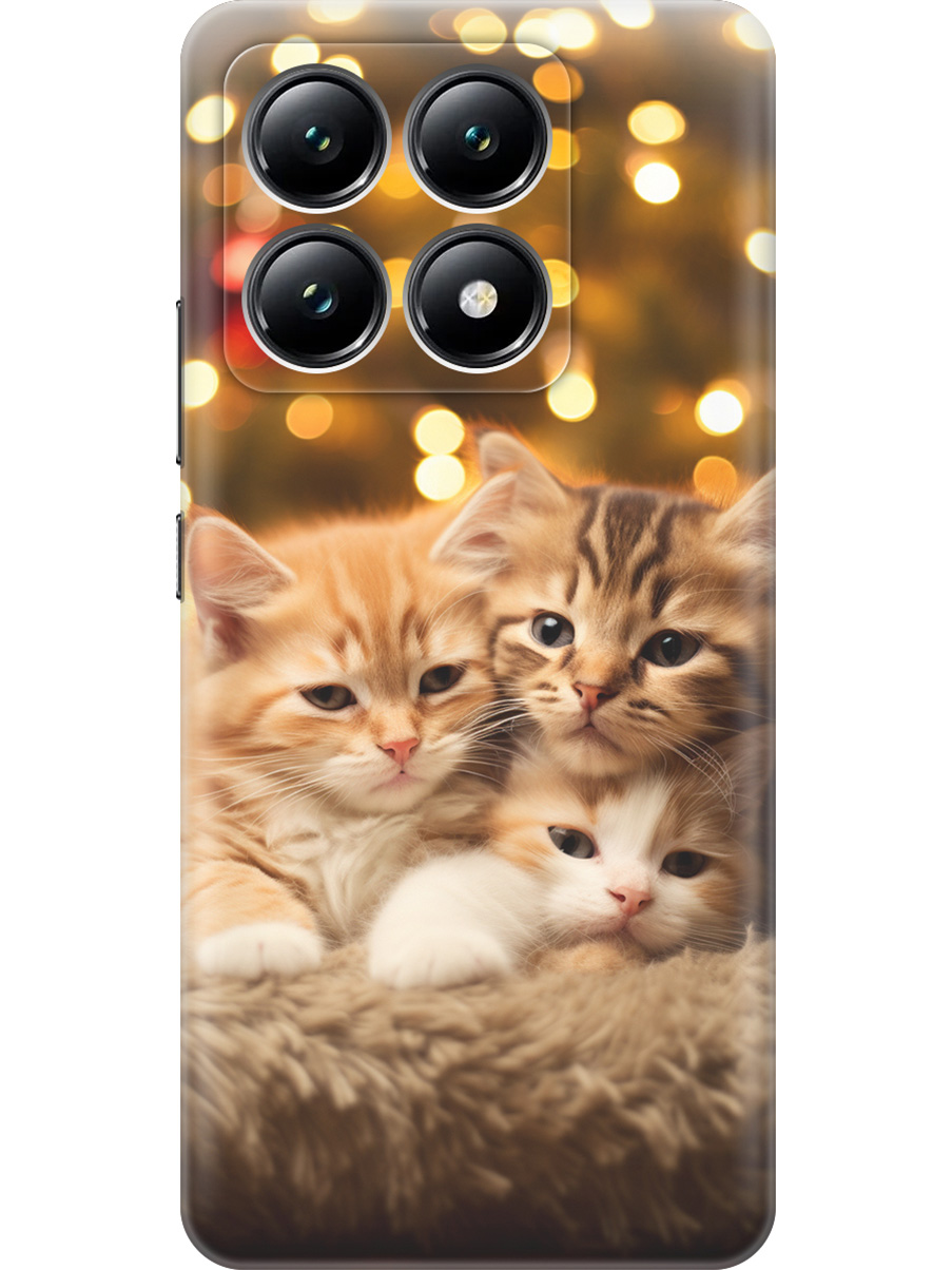 

Силиконовый чехол на Xiaomi 14T с принтом "Котята и Новый Год", Прозрачный;бежевый;желтый, 785978411