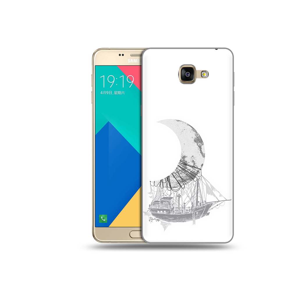 

Чехол MyPads Tocco для Samsung Galaxy A9 черно белый корабль полумесяц (PT25200.562.684), Прозрачный, Tocco