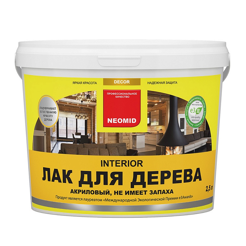 фото Лак neomid interior для дерева, 1 л