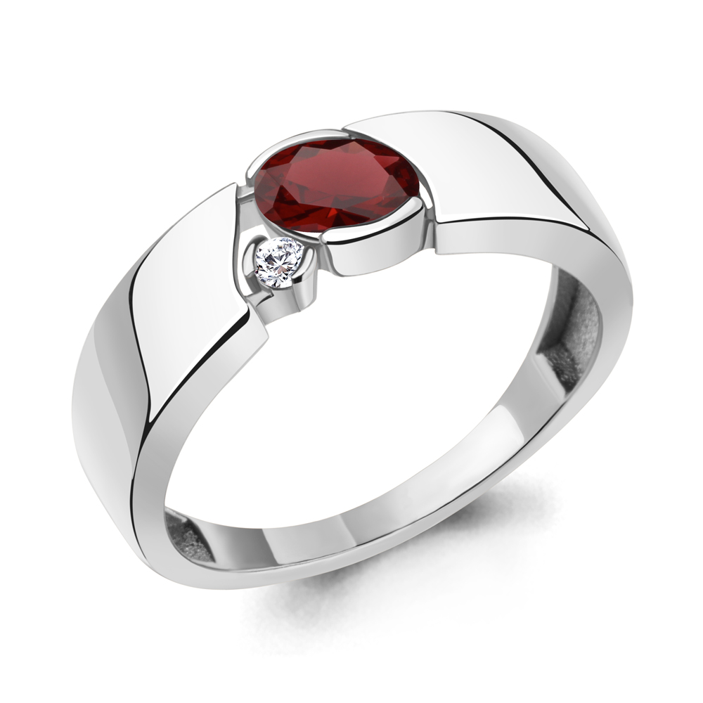

Кольцо из серебра с гранатом Aquamarine Aquamarine 6965803А_925_р р. 17, 6965803А_925_р