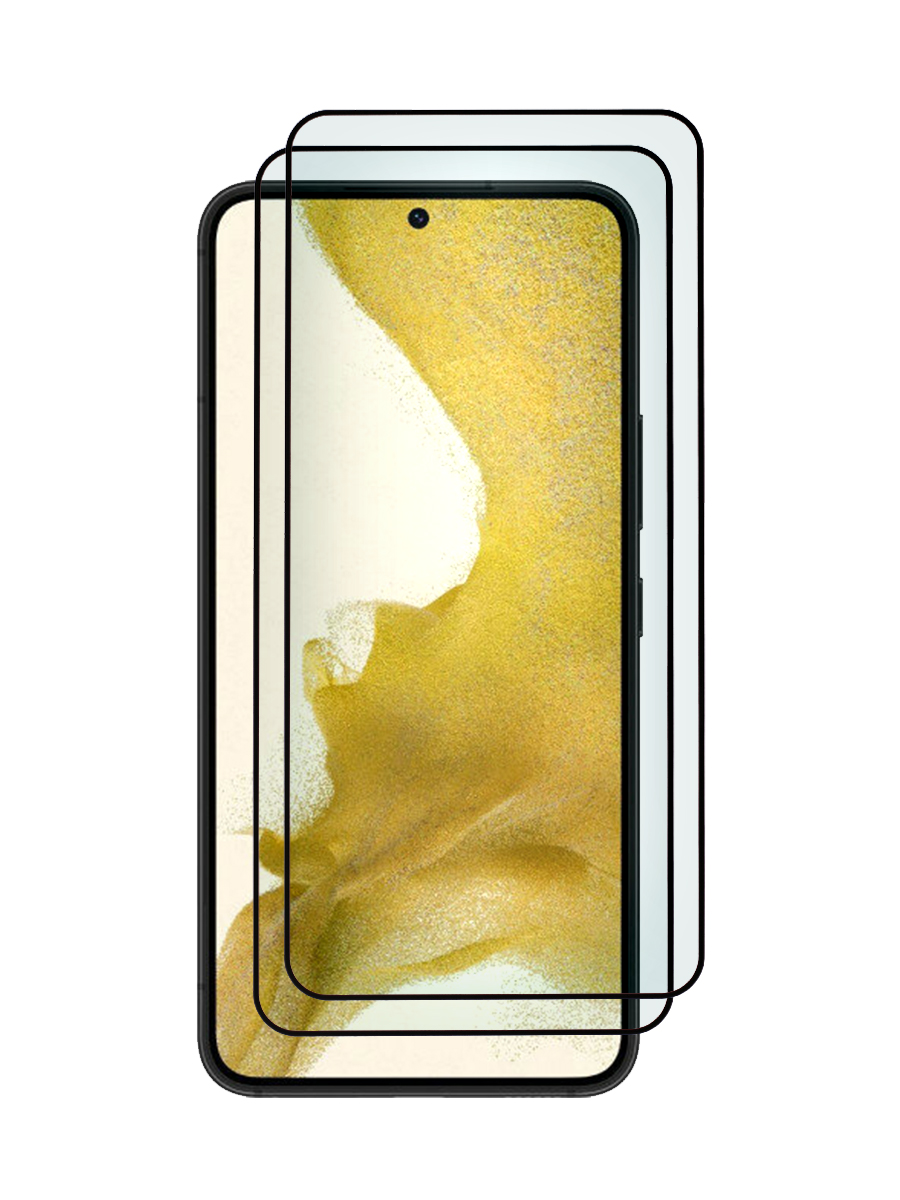 

Защитное стекло 2шт для Samsung S22 черный, с рамкой, ZTG-5D-SAM-S22