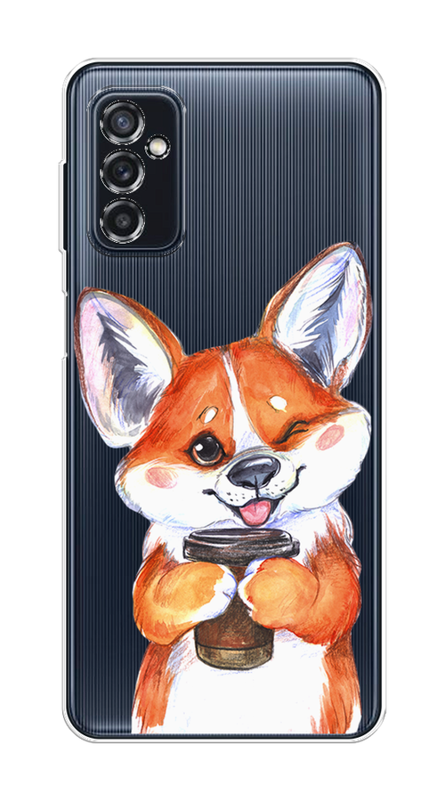 

Чехол на Samsung Galaxy M52 "Корги с кофе", Оранжевый;белый, 2104350-4