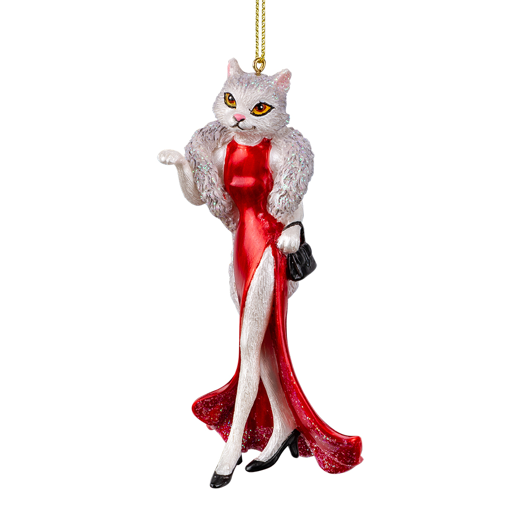 

Украшение ErichKrause Decor Леди Кошка 11.5см, Белый;красный