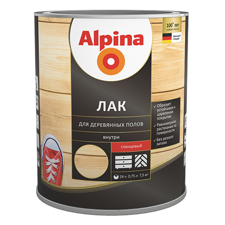 Лак VGT алкидно-уретановый для деревянных полов Alpina