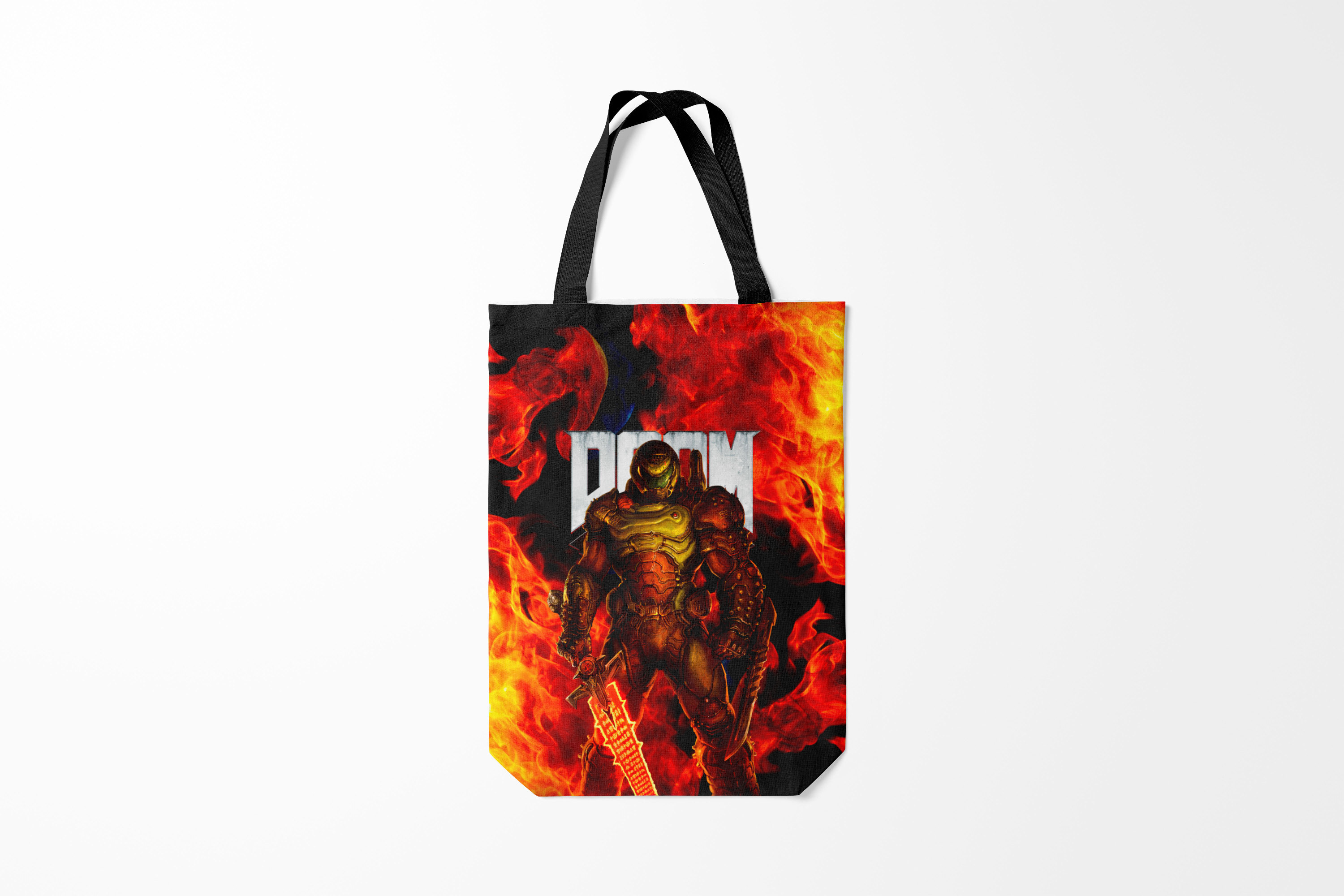 

Сумка шoппер унисекс Burnettie Doom Enternal, черный; желтый, Doom Enternal