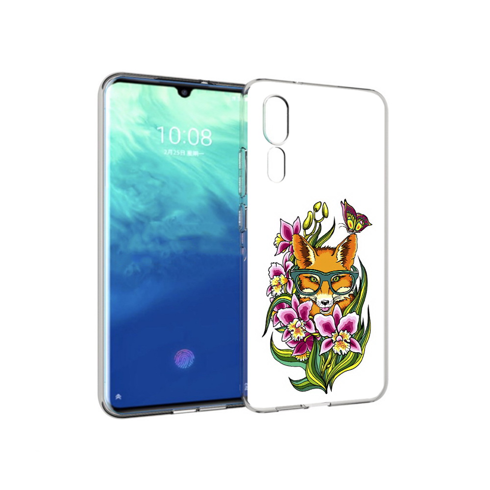 

Чехол MyPads Tocco для ZTE Axon 10 Pro Лиса в цветах (PT134302.444.108), Прозрачный, Tocco
