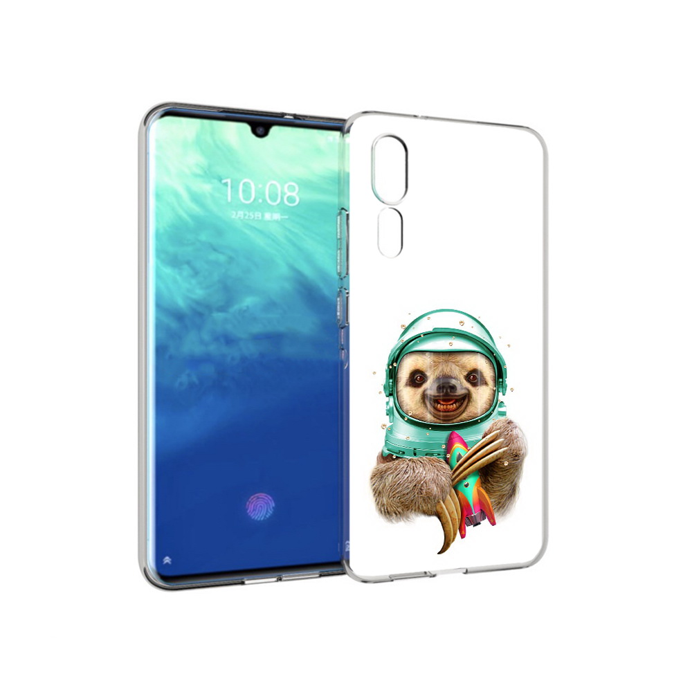 

Чехол MyPads Tocco для ZTE Axon 10 Pro Ленивец астронавт (PT134302.444.104), Прозрачный, Tocco
