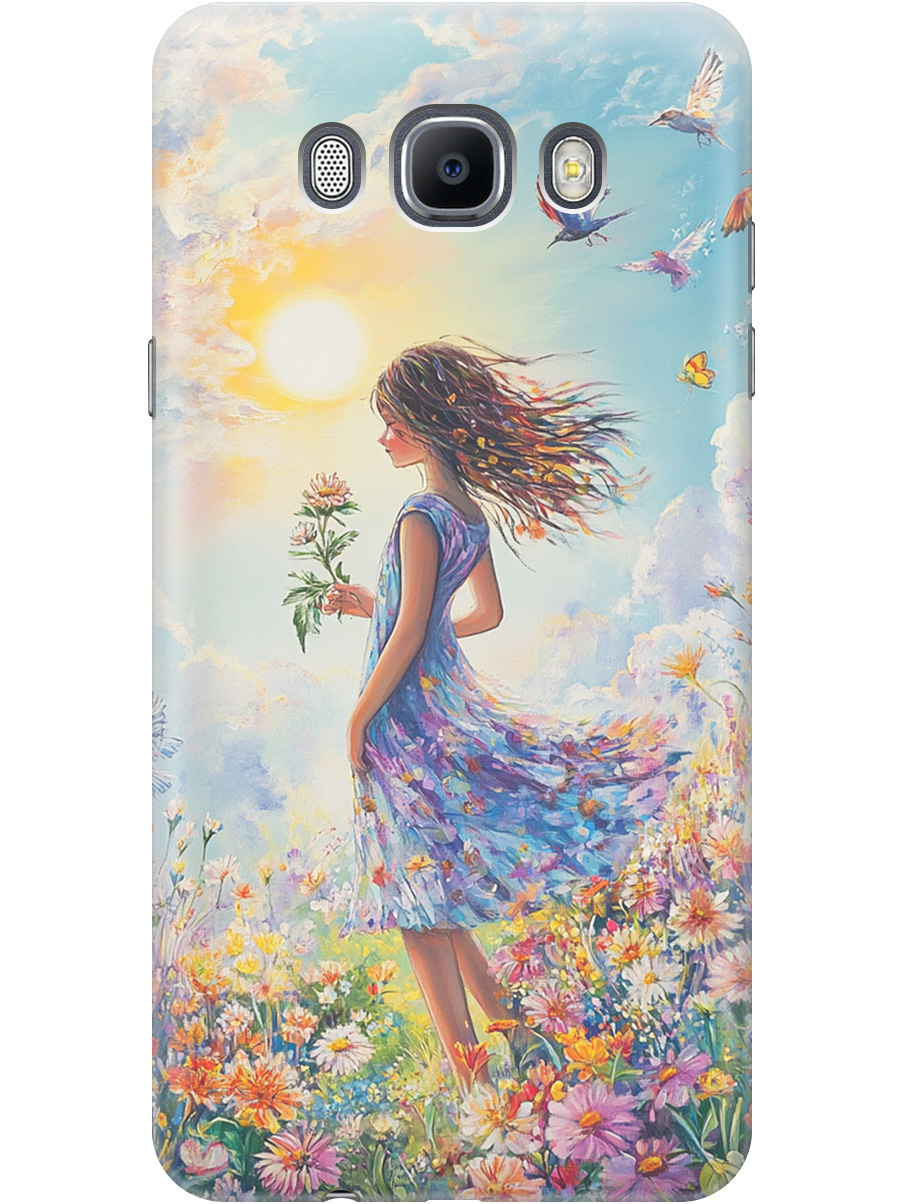 

Силиконовый чехол на Samsung Galaxy J7 (2016) с принтом "Девочка в поле цветов", Прозрачный;зеленый;розовый;синий;желтый, 76988423