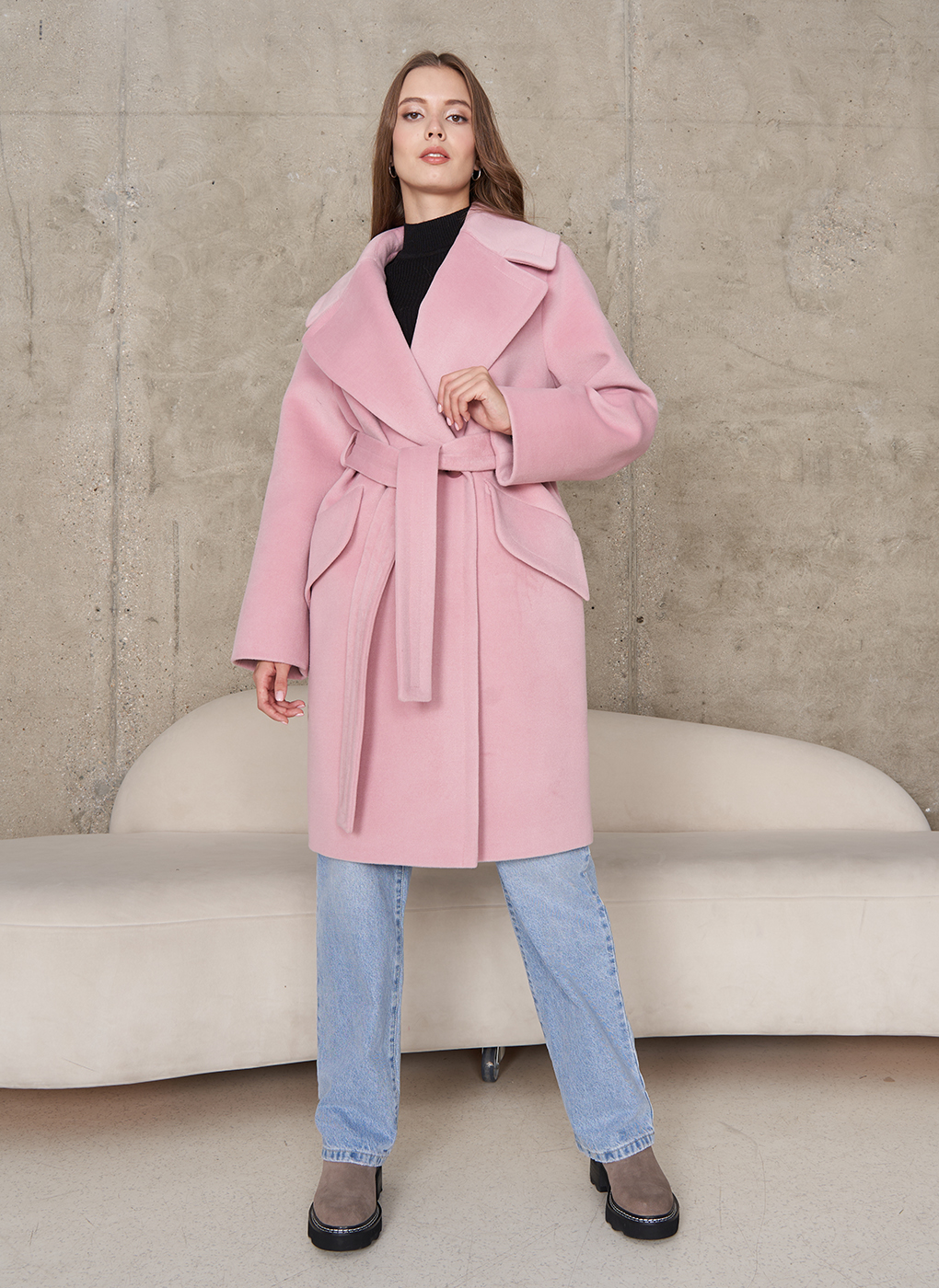 Пальто женское Sezalto 64685 розовое 40 RU