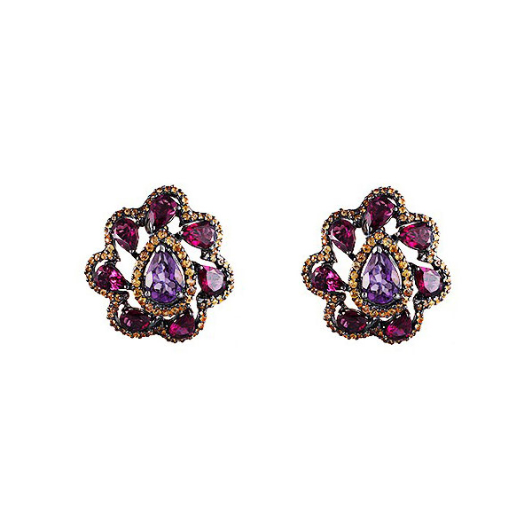 

Серьги из серебра с сапфиром JV KN1-92-YS-AM-RH-BLK, KN1-92-YS-AM-RH-BLK