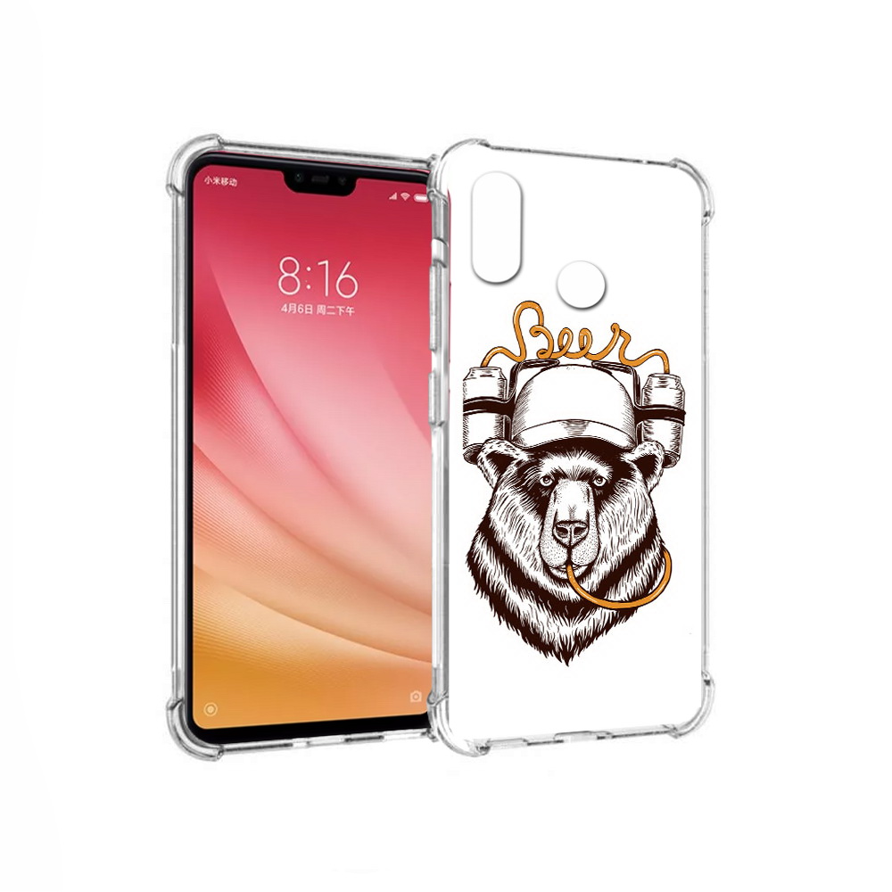 

Чехол MyPads Tocco для Xiaomi Mi 8 пивной медведь (PT110454.314.538), Прозрачный, Tocco