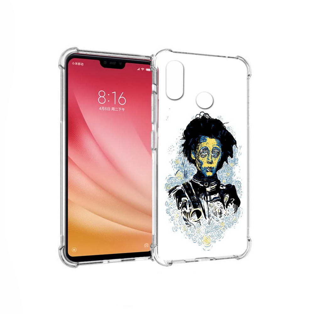 

Чехол MyPads Tocco для Xiaomi Mi 8 парень черно-белый абстракция (PT110454.314.535), Прозрачный, Tocco