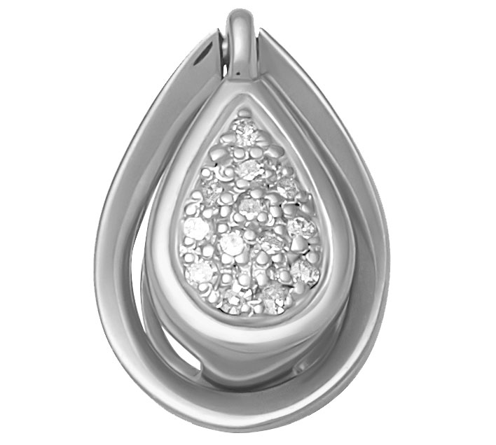 Бегунок из белого золота с бриллиантом Vesna jewelry 3969-251-01-00