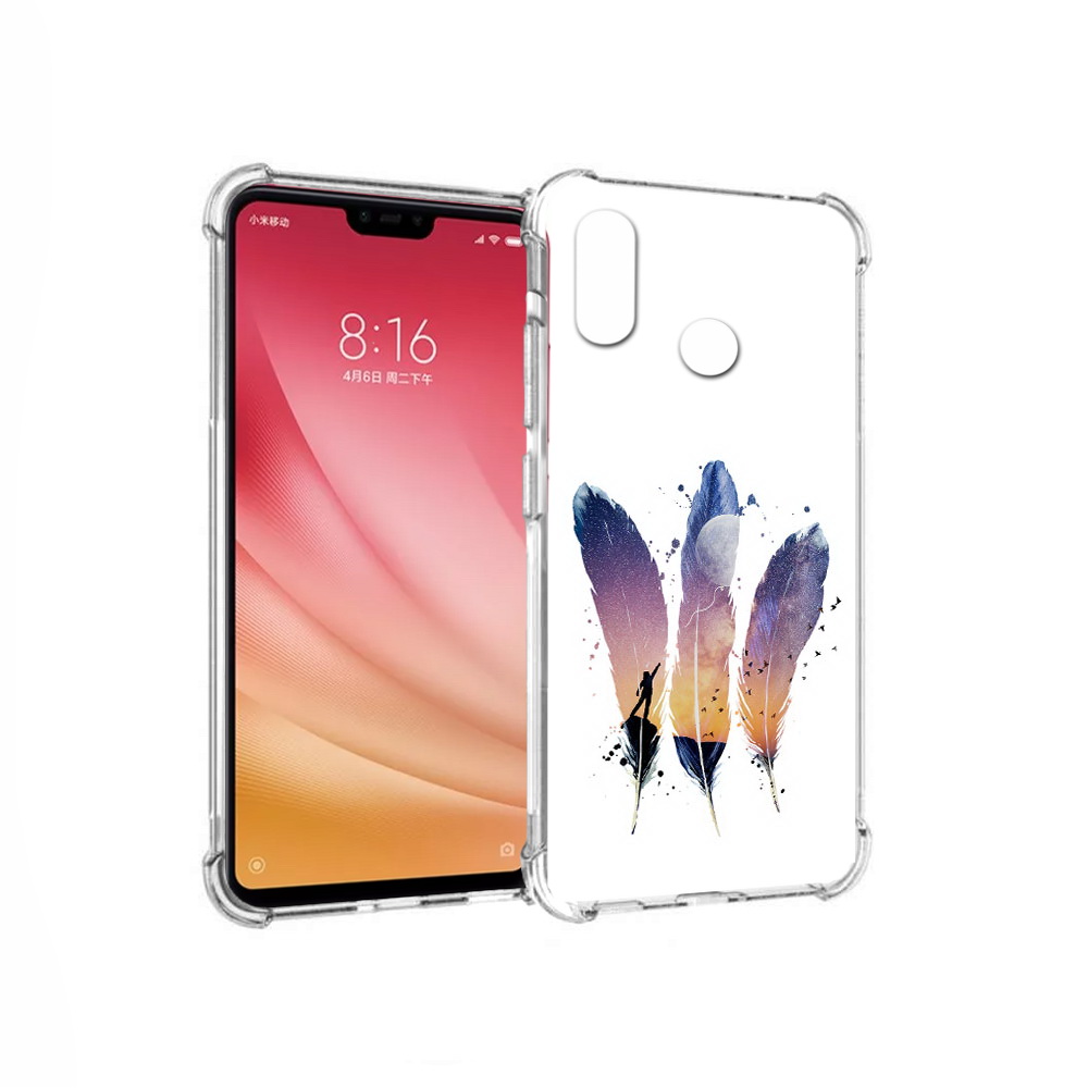 

Чехол MyPads Tocco для Xiaomi Mi 8 небесные перья (PT110454.314.519), Прозрачный, Tocco