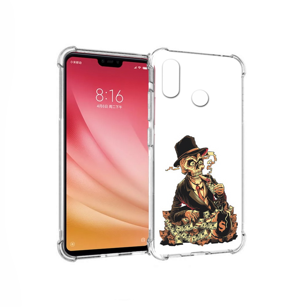 

Чехол MyPads Tocco для Xiaomi Mi 8 нарисованный череп с сигаретой (PT110454.314.515), Прозрачный, Tocco
