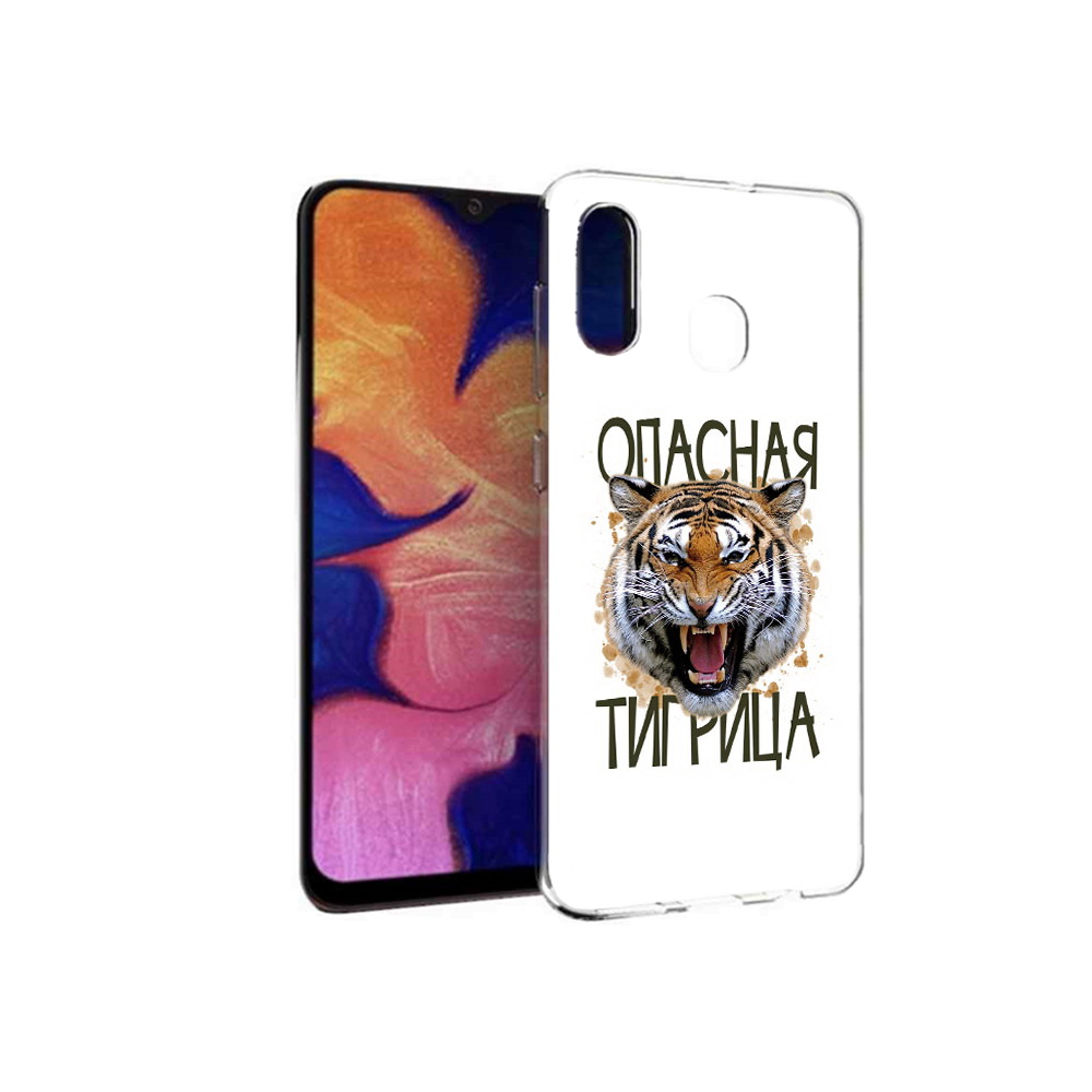 

Чехол MyPads Tocco для Samsung Galaxy A30 опасная тигрица (PT126700.499.527), Прозрачный, Tocco