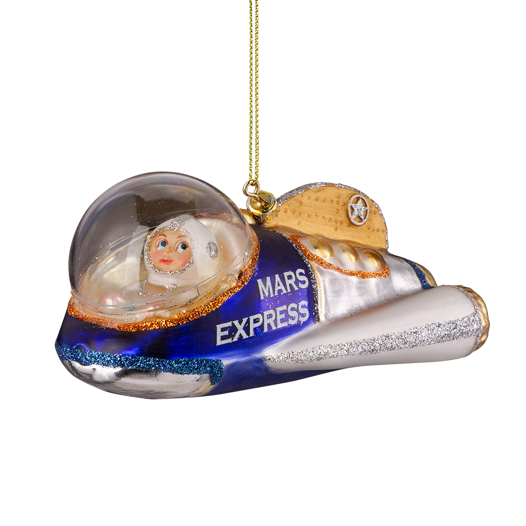 Украшение ErichKrause Decor MARS EXPRESS 13см, стекло 100071756115 серебристый,  синий