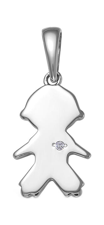 Кулон женский Vesna jewelry 31221-251-01-00 из белого золота, бриллиант