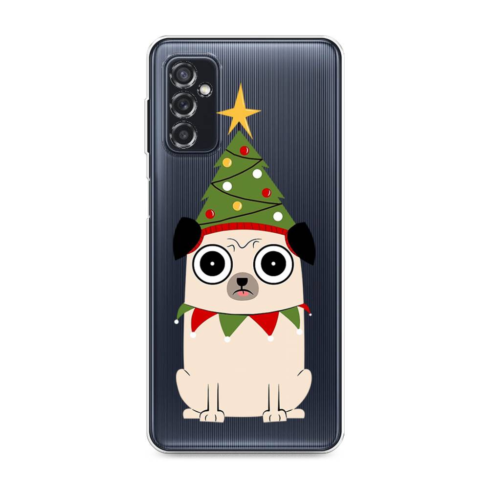 

Чехол на Samsung Galaxy M52 "Собачка с ёлочкой", Бежевый;красный;зеленый, 2104350-1