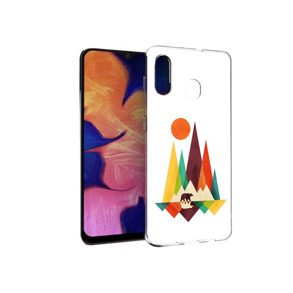 

Чехол MyPads Tocco для Samsung Galaxy A30 нарисованные горы с медведем (PT126700.499.506), Прозрачный, Tocco