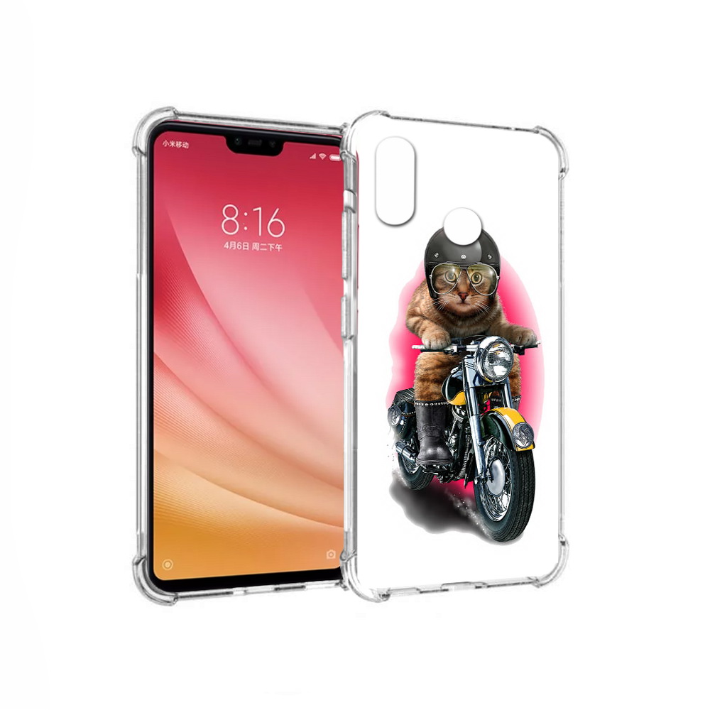 

Чехол MyPads Tocco для Xiaomi Mi 8 мото-кот (PT110454.314.485), Прозрачный, Tocco