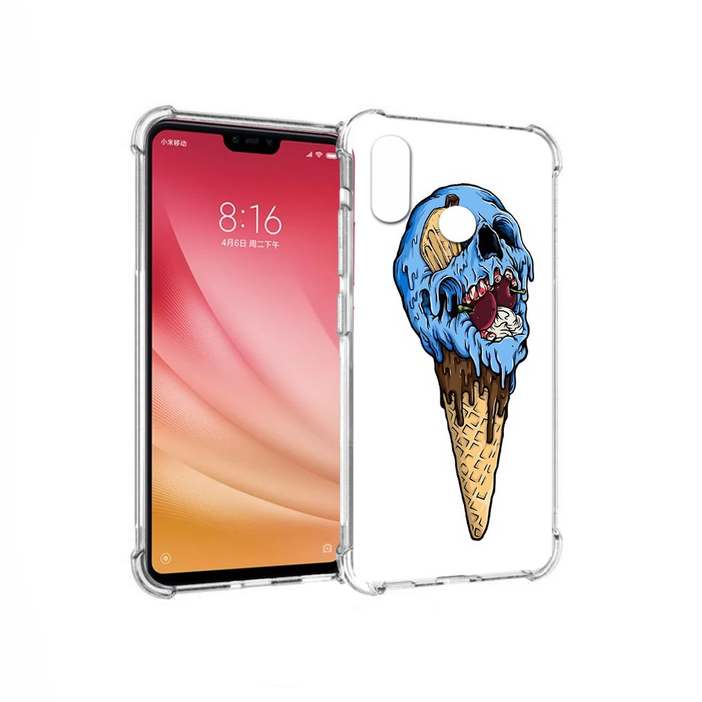 

Чехол MyPads Tocco для Xiaomi Mi 8 мороженное череп (PT110454.314.484), Прозрачный, Tocco