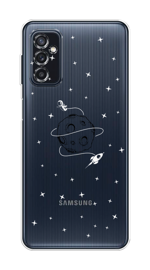 

Чехол на Samsung Galaxy M52 "Полет вокруг луны", Белый;серый;черный, 2104350-2