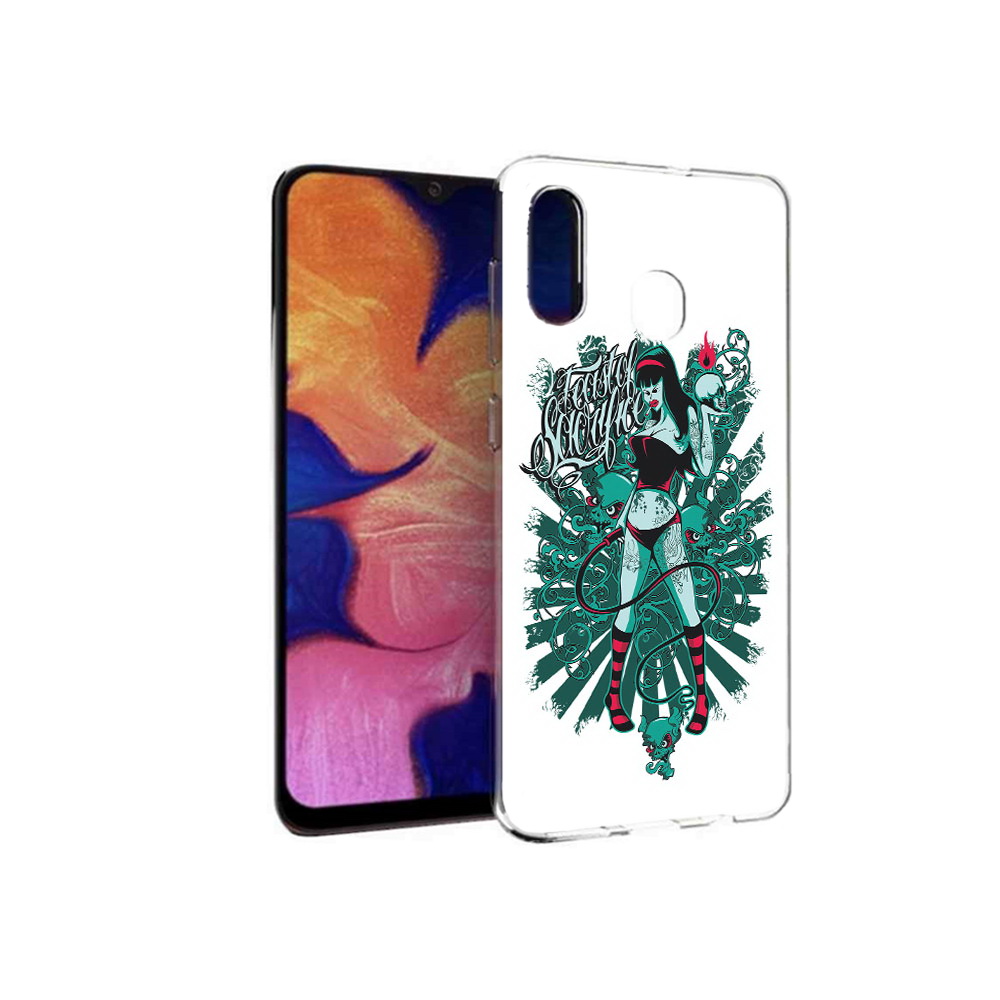 Чехол MyPads Tocco для Samsung Galaxy A30 нарисованная девушка в татуировках