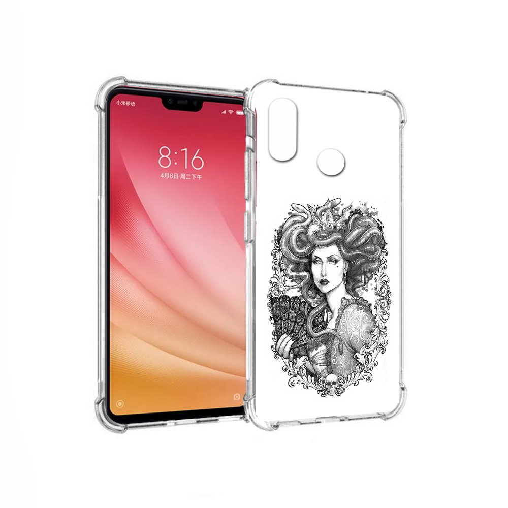 

Чехол MyPads Tocco для Xiaomi Mi 8 медуза черно белый (PT110454.314.472), Прозрачный, Tocco