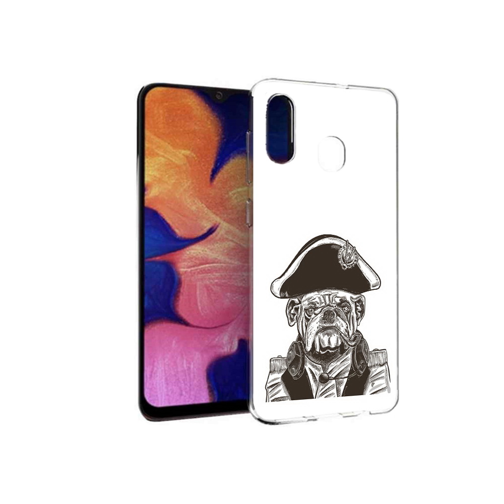 

Чехол MyPads Tocco для Samsung Galaxy A30 мопс генерал (PT126700.499.483), Прозрачный, Tocco