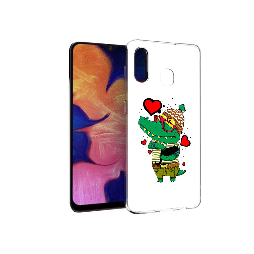 

Чехол MyPads Tocco для Samsung Galaxy A30 Влюбленный крокодил (PT126700.499.48), Прозрачный, Tocco