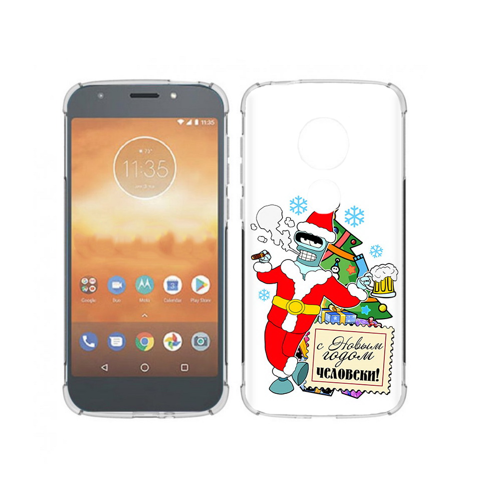 Чехол MyPads Tocco для Motorola Moto E5 Play С новым годом человеки (PT227065.372.150)