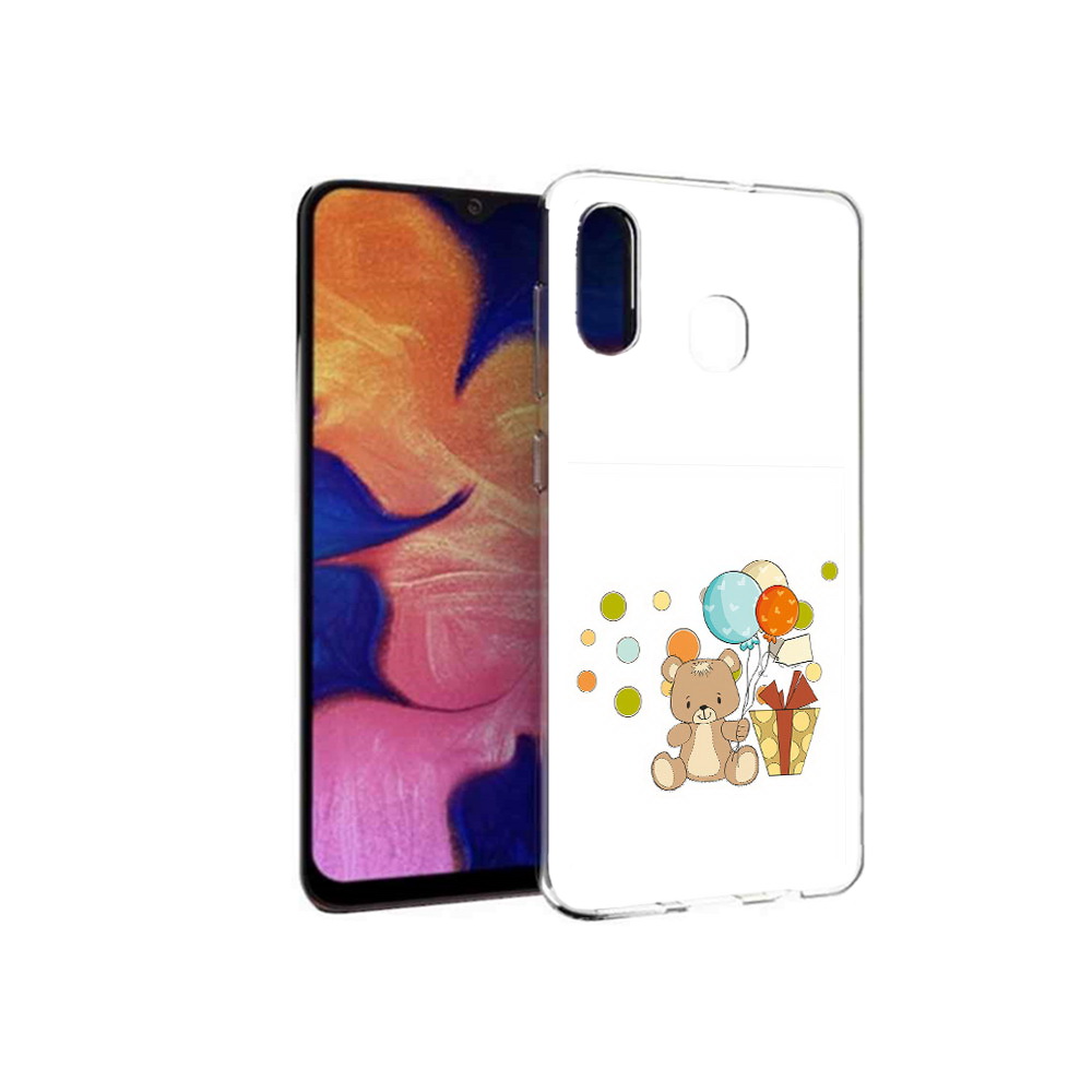 

Чехол MyPads Tocco для Samsung Galaxy A30 медвеженок с подарком (PT126700.499.470), Прозрачный, Tocco